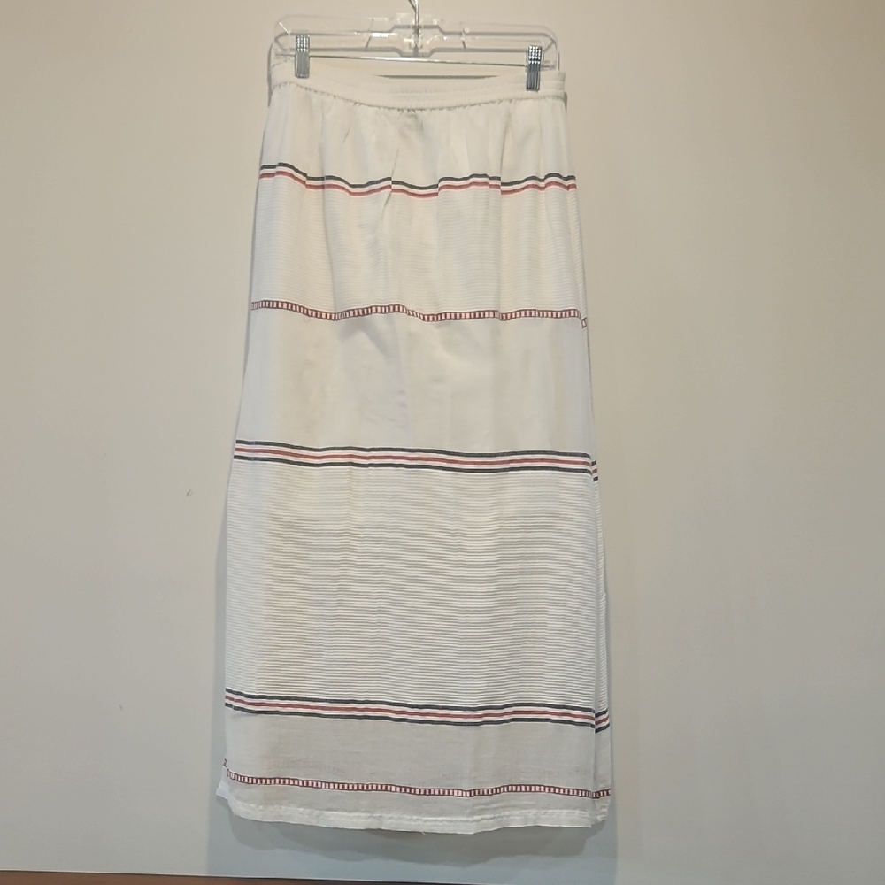 Tommy Hilfiger White Maxi Skirt with Red Stripes
